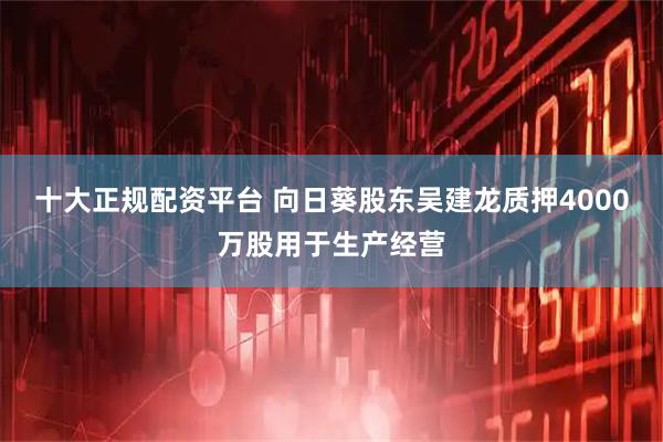 十大正规配资平台 向日葵股东吴建龙质押4000万股用于生产经营